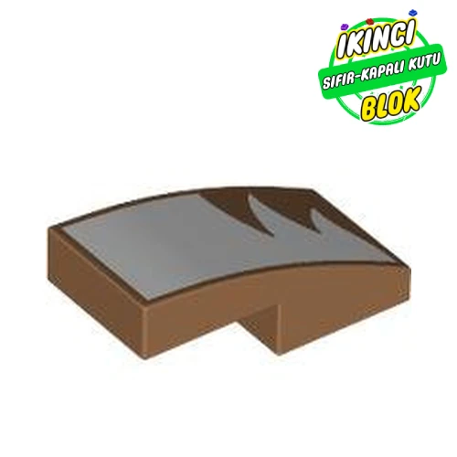 LEGO® Slope Curved 2 x 1 No Studs, White Fur Print Orta Nugat Sıfır