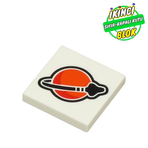 LEGO® Tile 2 x 2 with Modern Classic Space Logo print Beyaz Sıfır
