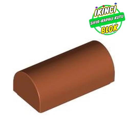 LEGO® Brick Curved 1 x 2 x 2/3 Double Curved Top, No Studs Koyu Turuncu Sıfır