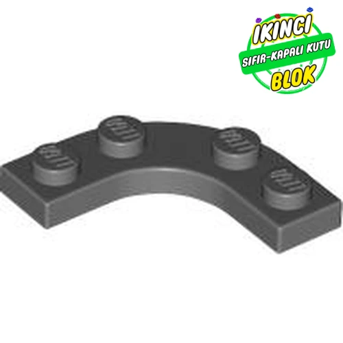 LEGO® Plate Round Corner 3 x 3 with 2 x 2 Round Cutout Koyu Mavimsi Gri Sıfır