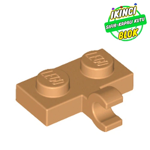 LEGO® Plate Special 1 x 2 with Clip Horizontal on Side Orta Nugat Sıfır