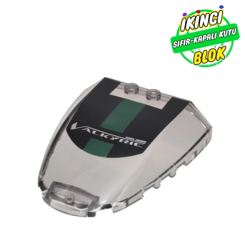 LEGO® Windscreen 6 x 4 x 1 Curved With Black/Dark Green Print Şeffaf Kahverengi Sıfır