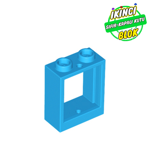 LEGO® 1 x 2 x 2 Düz Çıkışlı Pencere Koyu Turkuaz Sıfır
