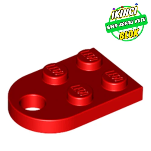 LEGO® Plate Special 3 x 2 with Rounded End, Hole Kırmızı Sıfır