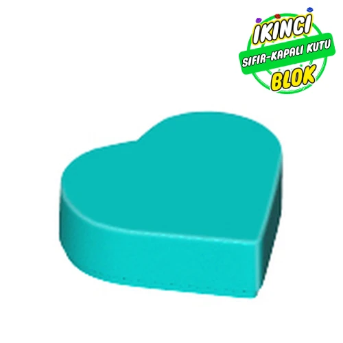 LEGO® Tile 1 x 1 Heart Koyu Turkuaz Sıfır