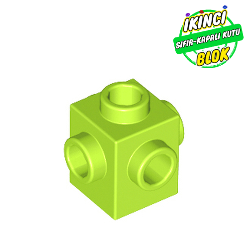 LEGO® 1 x 1 4 Yan Açık Studlı Tuğla Limon Yeşili Sıfır