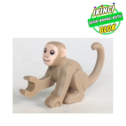 LEGO® Animal, Monkey / Ape / Orangutan, One Arm Out, with Light Nougat Face Print Koyu Bej Sıfır