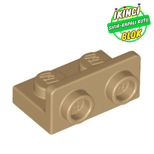 LEGO® 1 x 2 Braket Ters 1 x 2 Bağlantılı Koyu Bej Sıfır