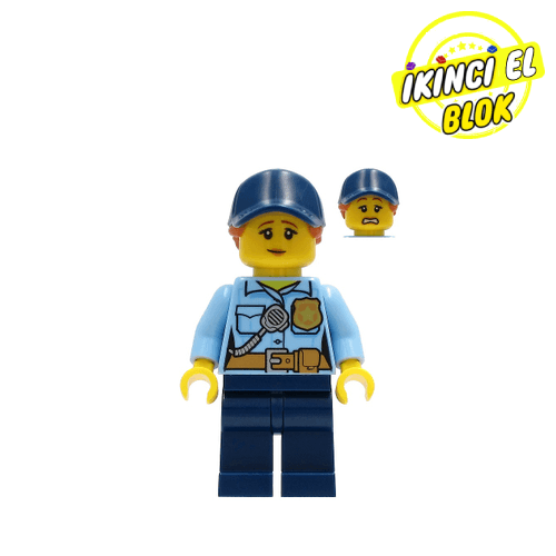 LEGO® Minifigür Policewoman, Bright Light Blue Shirt, Dark Blue Legs, Dark Blue Cap with Ponytail İkinci El cty1258