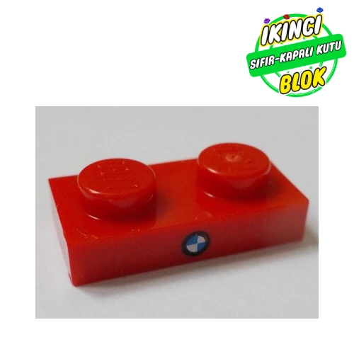 LEGO® Plate 1 x 2 with BMW Logo print Kırmızı Sıfır