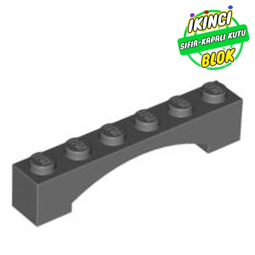 LEGO® Brick Arch 1 x 6 Raised Arch Koyu Mavimsi Gri Sıfır