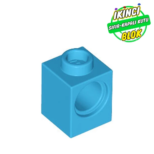LEGO® 1 x 1 Technic Tuğla Delikli Koyu Azur Sıfır