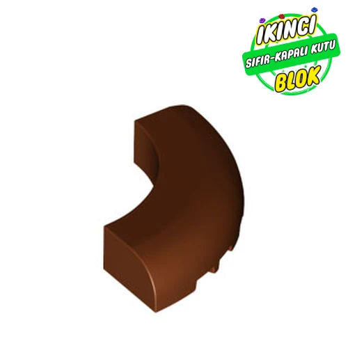 LEGO® Brick Round Corner 5 x 5 x 1 Curved, Bottom Cut Outs, No Studs, 7 Bottom Tubes Kırmızımsı Kahverengi Sıfır