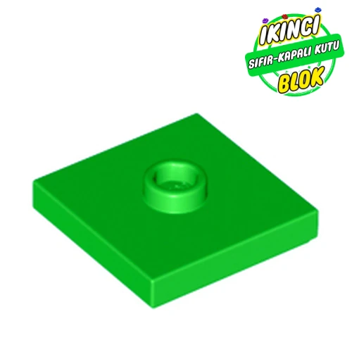 LEGO® Plate Special 2 x 2 with Groove and Center Stud (Jumper) Parlak Yeşil Sıfır