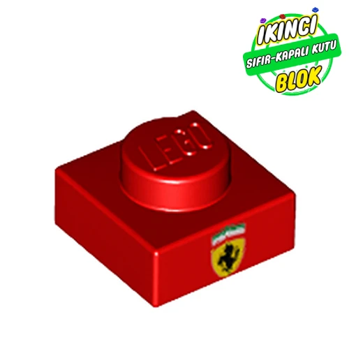 LEGO® Plate 1 x 1 with Ferrari Logo print Kırmızı Sıfır