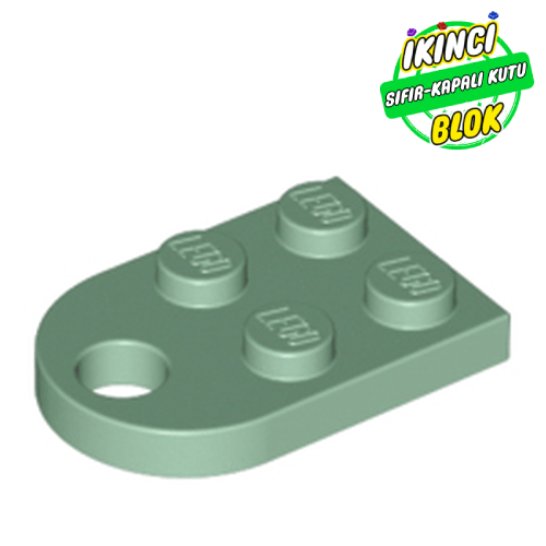 LEGO® 2 x 3 Kavisli Delikli Plaka Kum yeşili Sıfır
