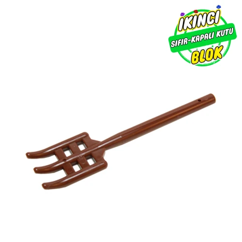LEGO® Equipment Pitchfork / Fork, Flat End [Soft] Kırmızımsı Kahverengi Sıfır