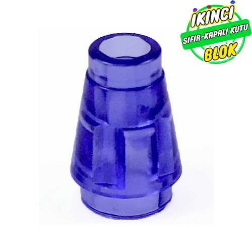 LEGO® 1 x 1 Üstü Açık Koni Şeffaf Mor Sıfır