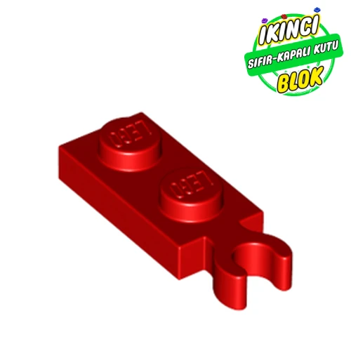 LEGO® 1 x 2 Modifiye Plaka Yatay Bağlantılı Kırmızı Sıfır
