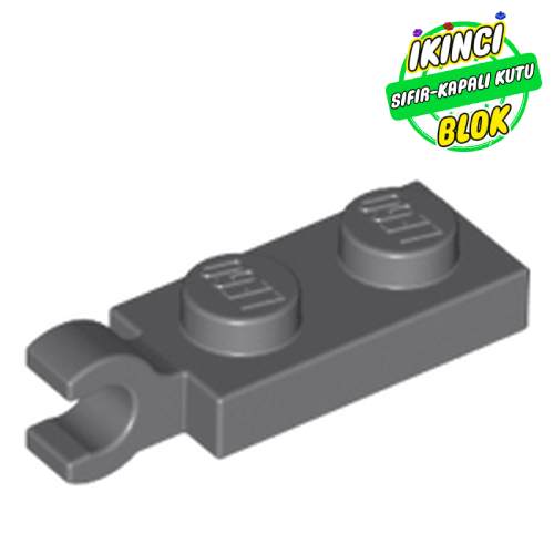 LEGO® 1 x 2 Plaka Yatay Klips Bağlantılı Koyu Mavimsi Gri Sıfır