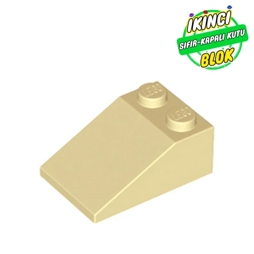 LEGO® Slope 33° 3 x 2 with Grooves in Bottom Tubes Bej Sıfır