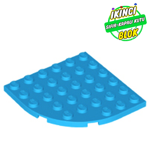LEGO® 6 x 6 Köşe Plaka Koyu Azur Sıfır