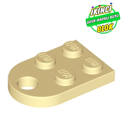 LEGO® Plate Special 3 x 2 with Rounded End, Hole Bej Sıfır
