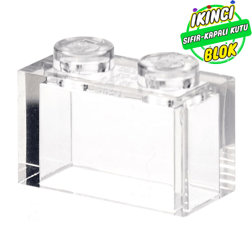 LEGO® 1 x 2 Tuğla Alt Bağlantısız Şeffaf Sıfır