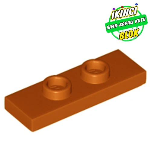LEGO® Plate Special 1 x 3 with 2 Studs with Groove and Inside Stud Holder (Jumper) Koyu Turuncu Sıfır