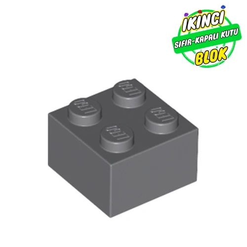 LEGO® 2 x 2 Tuğla Koyu Mavimsi Gri Sıfır
