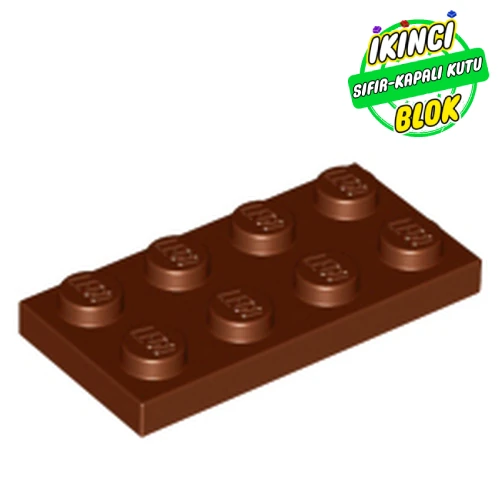 LEGO® Plate 2 x 4 Kırmızımsı Kahverengi Sıfır