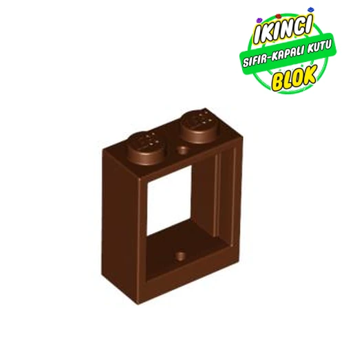 LEGO® Window 1 x 2 x 2 Flat Front Kırmızımsı Kahverengi Sıfır