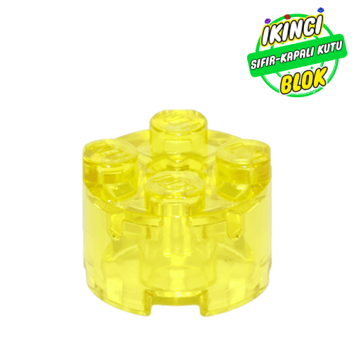 LEGO® 2 x 2 Kavisli Daire Tuğla Aks Boşluklu Şeffaf Sarı Sıfır