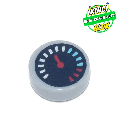 LEGO® Tile Round 1 x 1 with Gauge Print Açık Mavimsi Gri Sıfır