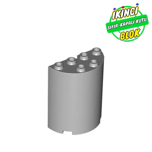 LEGO® Cylinder Half 2 x 4 x 4 Açık Mavimsi Gri Sıfır