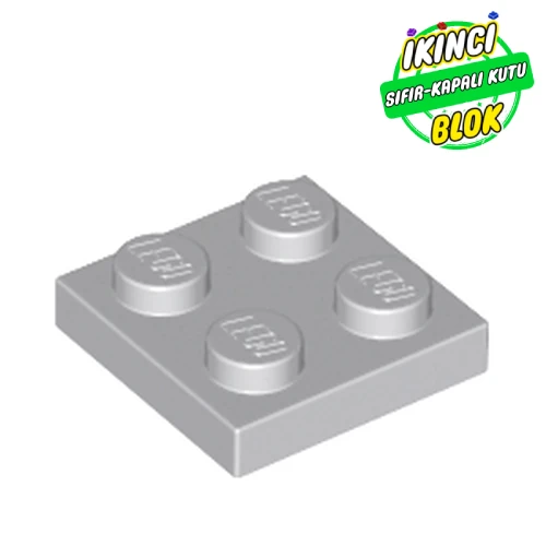 LEGO® Plate 2 x 2 Açık Mavimsi Gri Sıfır