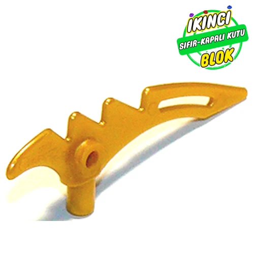 LEGO® Weapon Scythe / Crescent Blade Serrated with Bar İnci Altın Sıfır