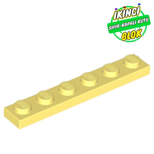 LEGO® Plate 1 x 6 Parlak Açık Sarı Sıfır