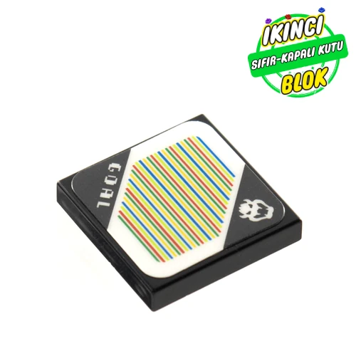 LEGO® Tile 2 x 2 with 'GOAL', Bowser, and Barcode Print (Sticker) Siyah Sıfır