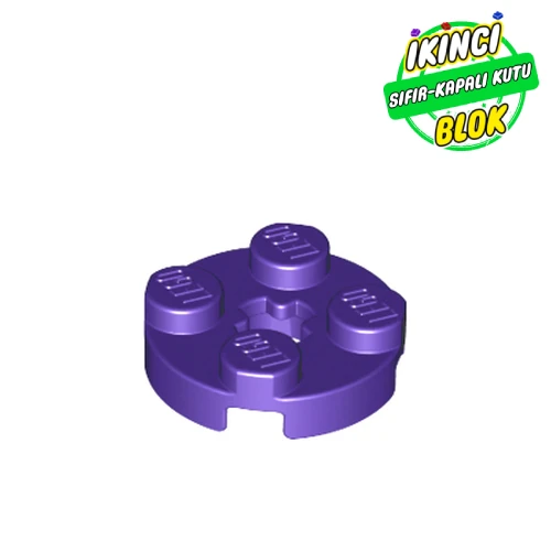 LEGO® Plate Round 2 x 2 with Axle Hole Type 1 (+ Opening) Koyu Mor Sıfır