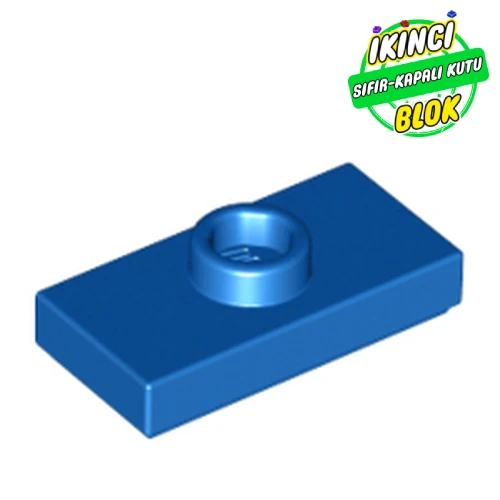 LEGO® Plate Special 1 x 2 with 1 Stud with Groove and Inside Stud Holder (Jumper) Mavi Sıfır