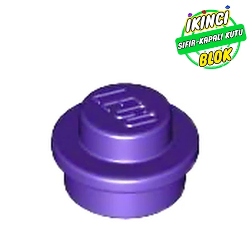 LEGO® Plate Round 1 x 1 with Solid Stud Koyu Mor Sıfır