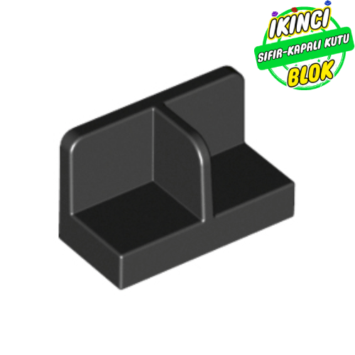 LEGO® 1 x 2 x 1 Kavisli Köşeli Ortası Bölümlü Panel Siyah Sıfır