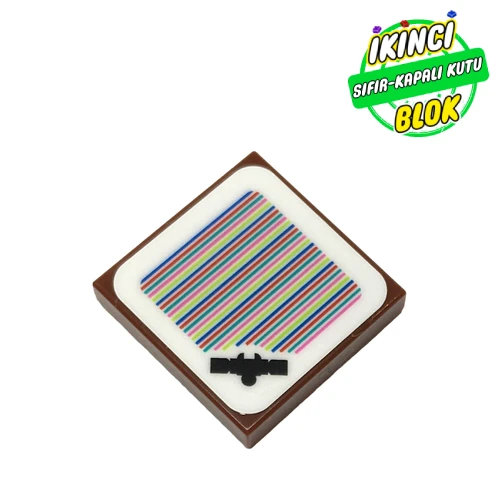 LEGO® Tile 2 x 2 with Seesaw and Barcode Print (Sticker) Kırmızımsı Kahverengi Sıfır