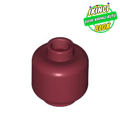 LEGO® Minifig Head [Plain] [Vented Stud - 2 Holes] Koyu Kırmızı Sıfır