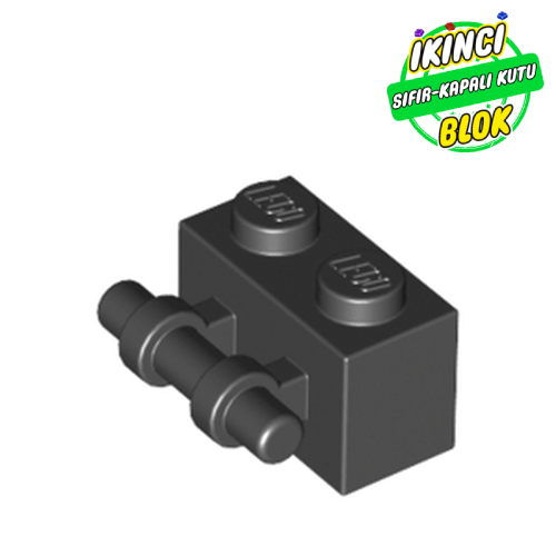 LEGO® 1 x 2 Çubuk Bağlantılı Modifiye Tuğla Siyah Sıfır