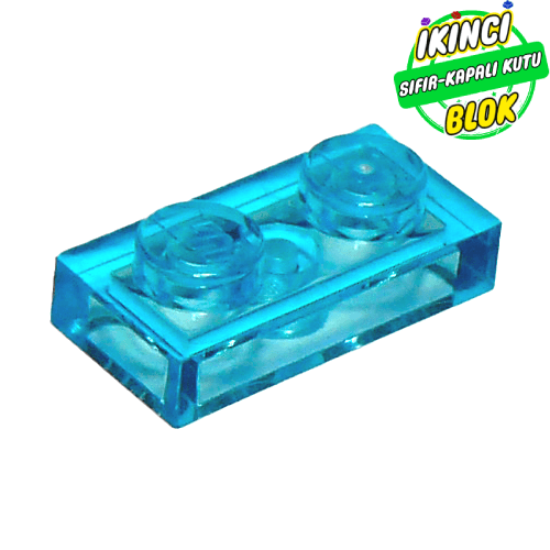 LEGO® 1 x 2 Plaka Şeffaf Açık Mavi Sıfır