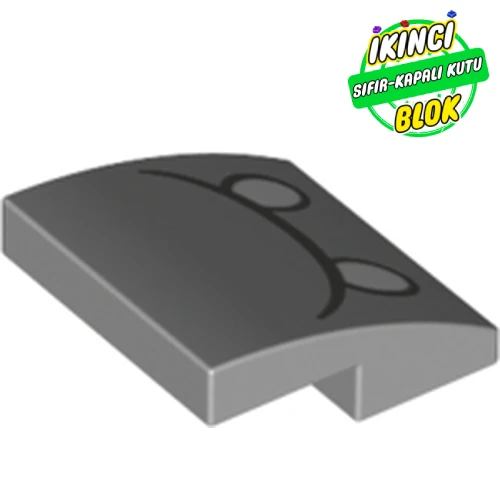 LEGO® 2 x 2 x 2/3 Super Mario Reznor Yüzlü Eğimli Parça Açık Mavimsi Gri Sıfır