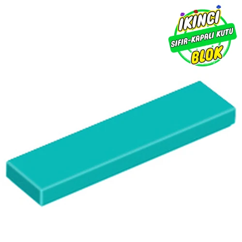 LEGO® Tile 1 x 4 with Groove Koyu Turkuaz Sıfır