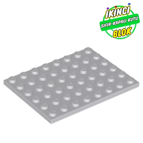 LEGO® Plate 6 x 8 Açık Mavimsi Gri Sıfır